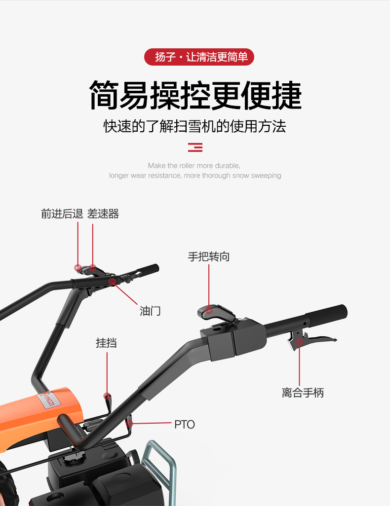   收藏商品 (0) YANGZI手推式全齿轮扫雪机电动燃油物业多功能铲雪除雪抛雪机YZ-SXJ002-1(图8)