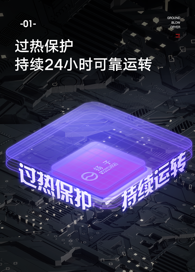扬子YANGZI大功率吹地鼓风机酒店商用地毯地面地板干燥除湿吹风机(图8)